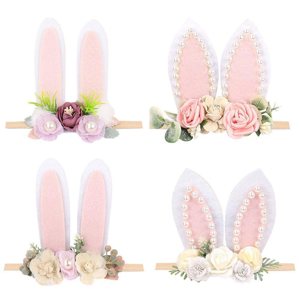 Kids and Baby Bunny Ears Floral Headbands